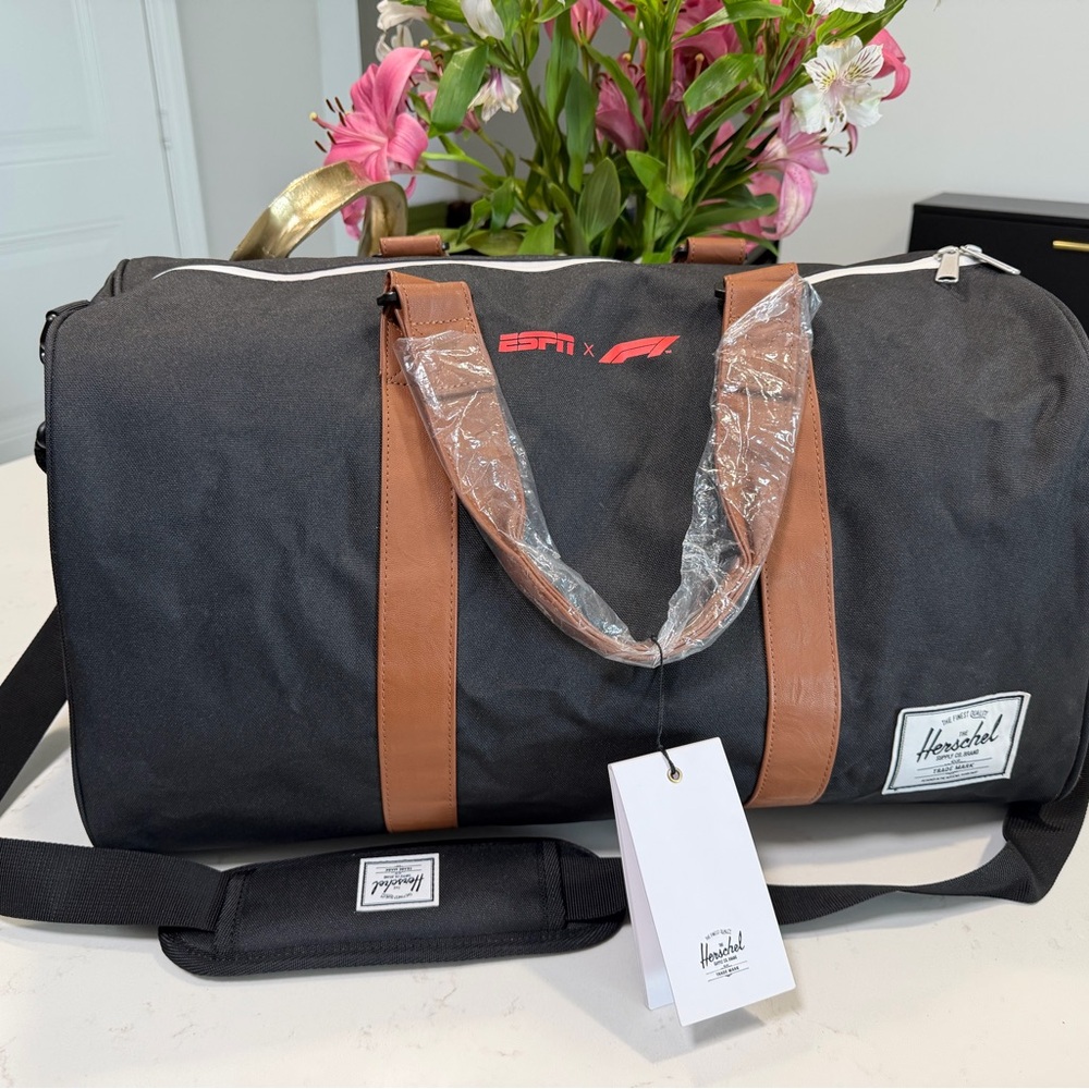 Herschel Supply Company Black and Tan Duffel Bag